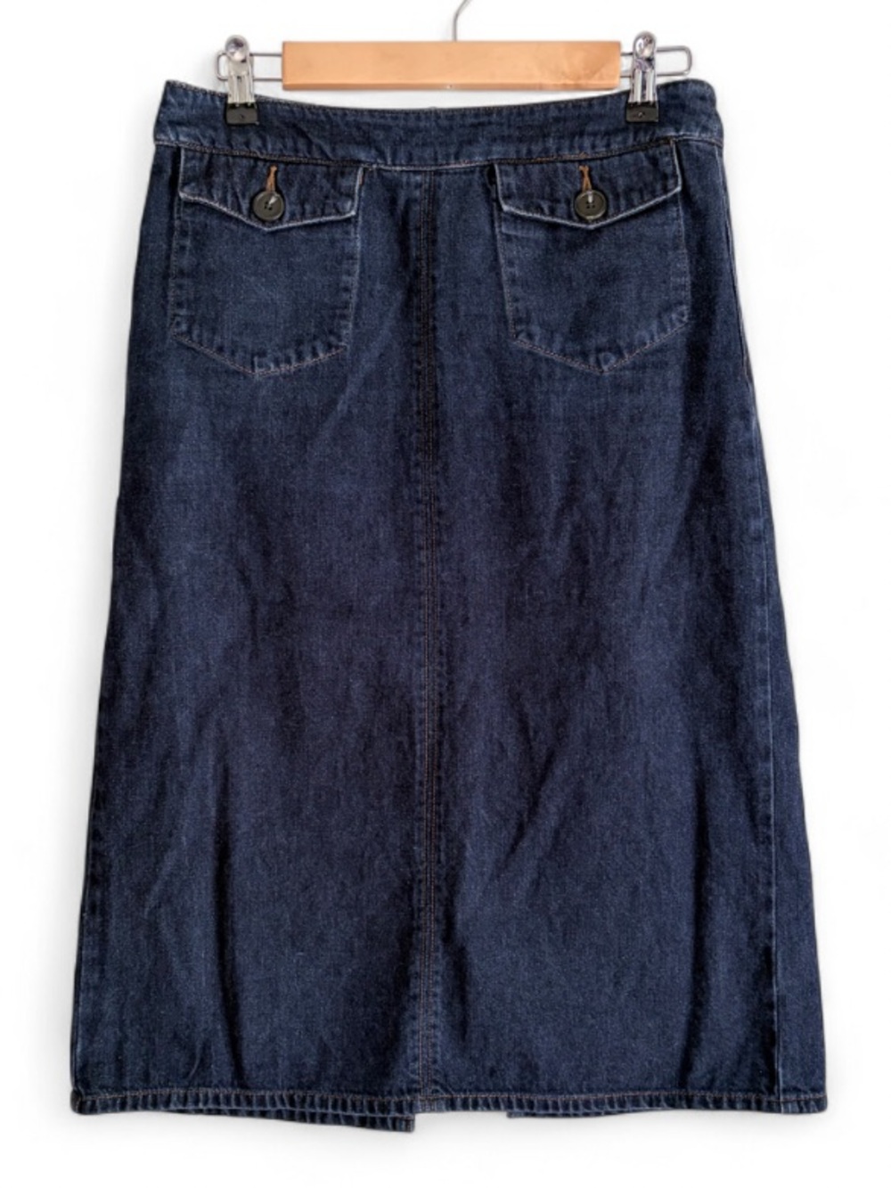 Boden Blue 100% Cotton Denim Midi Skirt Size 6